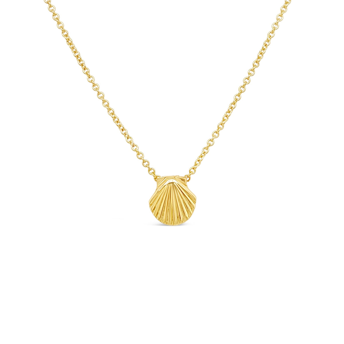 14k Yellow Gold Estate selling Diamond Scallop Nautical Shell Pendant