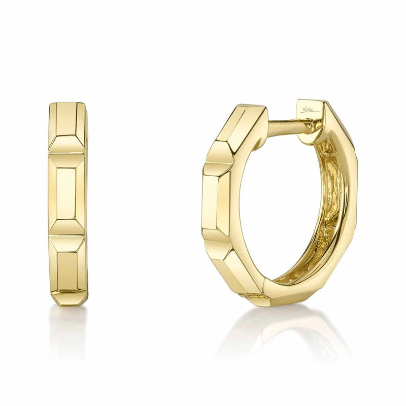 Octagonal Huggie Earrings