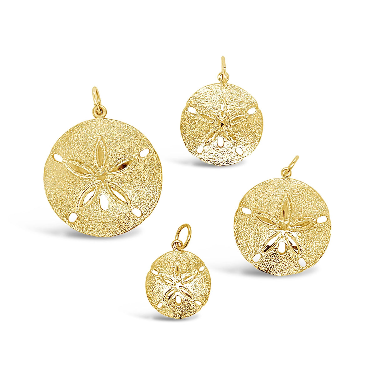 14 Karat Gelbgold Filigran Sand Dollar Charm Anhänger 0,75 Zoll