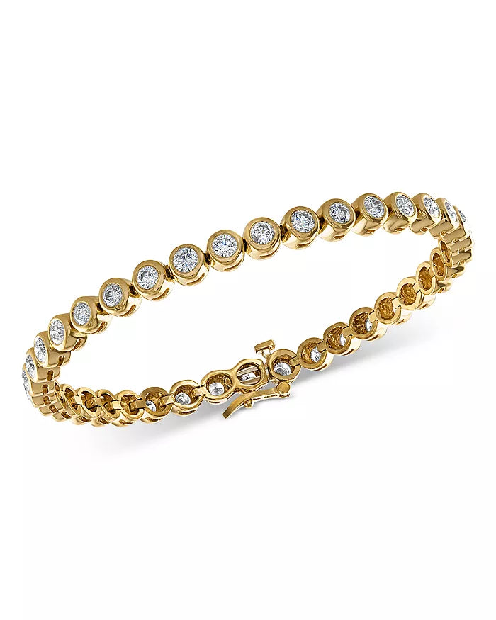 18K White Gold Diamond Bezel Tennis Bracelet – Elleard Heffern Fine Jewelers