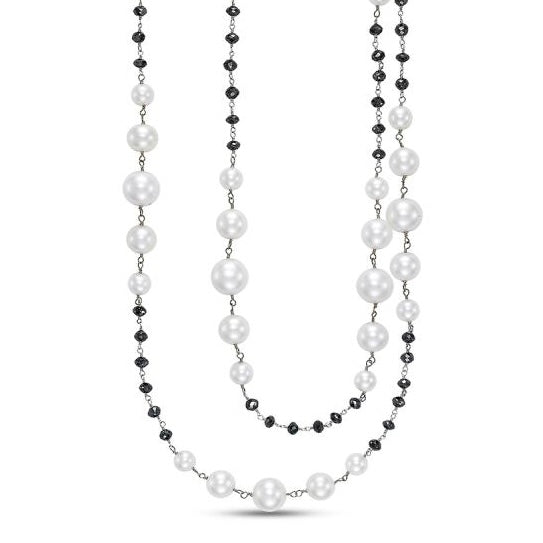 Pearl Black Diamond 'Ice Dana' Necklace – CJ - Main Image
