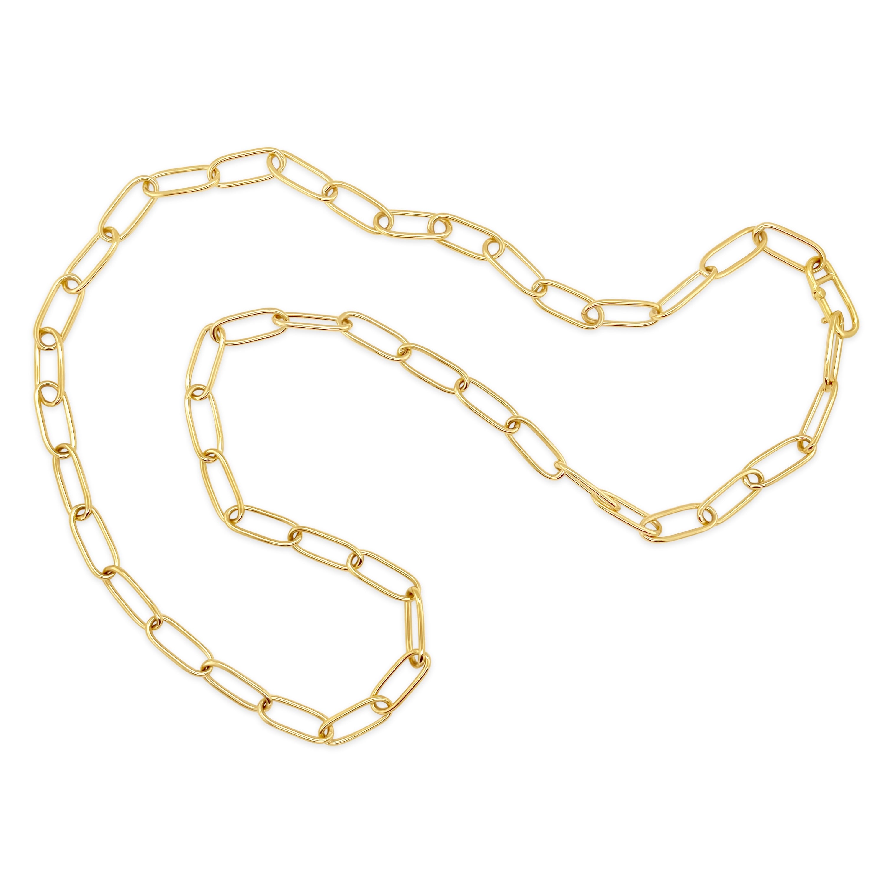 Gold Filled Linked Chain Necklace with Rectangular Pendant – H&R Fashion  Jewelry